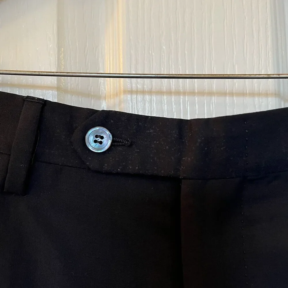 Eredi Pisano Cuffed Dress‎ Pants Slim Fit Navy Wool Silk Size 54EU 38US